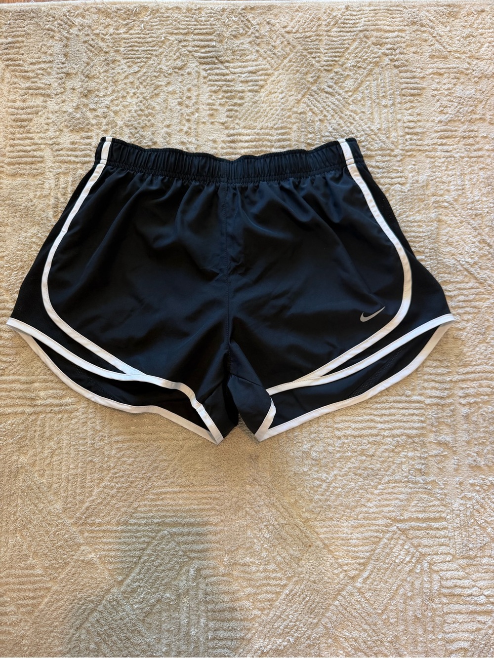 Nike Dri-FIT Black White Tempo Running Athletic Shorts Medium